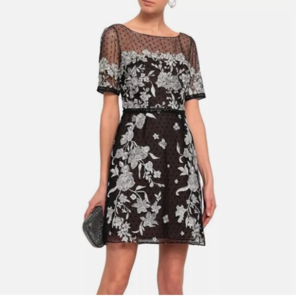 Marchesa Dresses & Skirts - Marchesa Notte Embroidered Floral Mini Dress